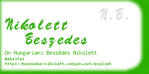 nikolett beszedes business card